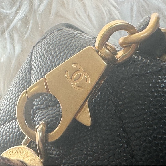 SOLD RARE Chanel Coco Top Handle Black Real Lizard Handle GHW Medium Bag - Picture 5 of 10